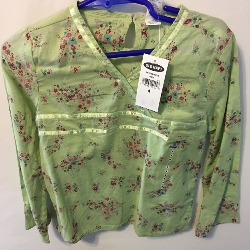 Old Navy Girl Blouse 4T Long Sleeve NWT